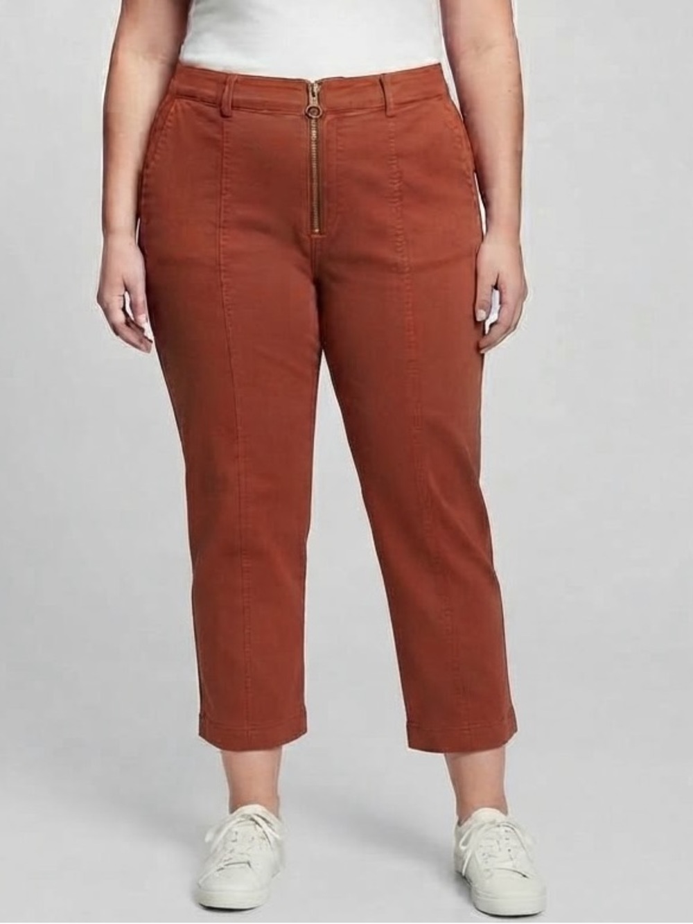 NWOT AMAZON ESSENTIALS Utility Detail Cotton Chino Pants in Rust Sz 16